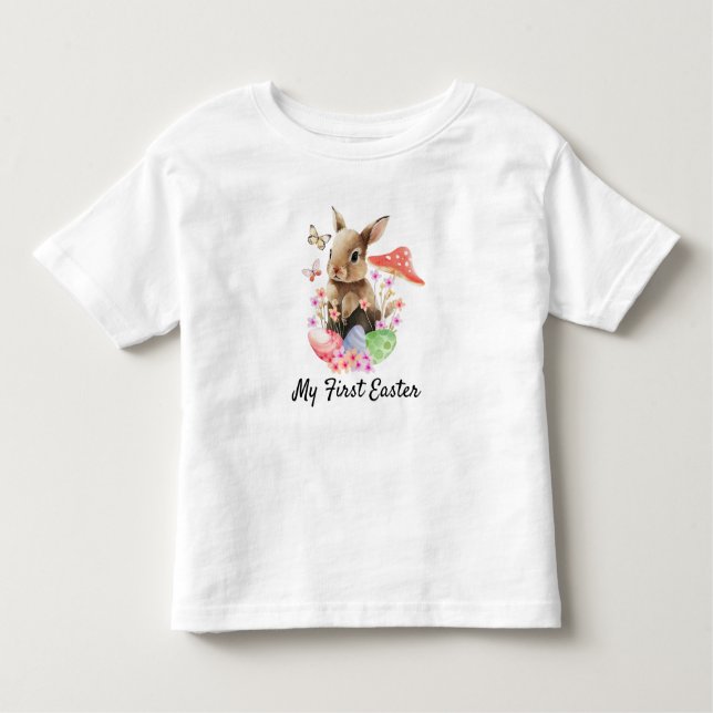 Min första Påsk-vattenfärgsbunny T Shirt (Framsida)