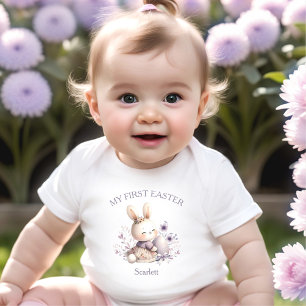 Min första Påskhare Girl Personlig Namn T Shirt