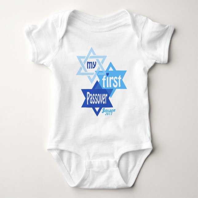 Min första Passover Bodydräkt Baby 1st Passover Tee (Framsida)