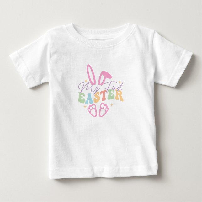 Min första Pastel Bunny Påsk Baby T Shirt (Framsida)