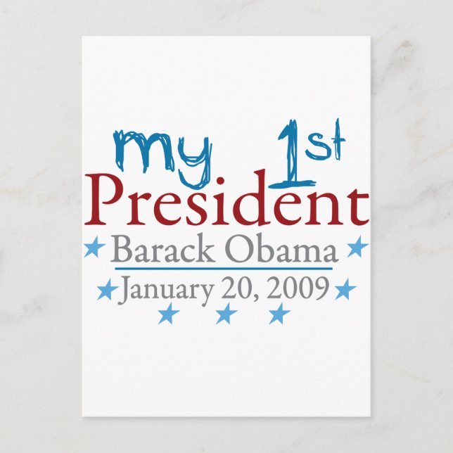 Min första president (Barack Obama) Vykort (Framsida)