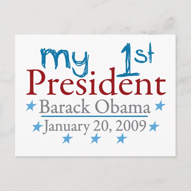 Min första president (Barack Obama) Vykort (Framsida)