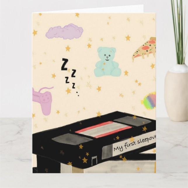 Min Första Pyjamasfest - Drömkärna VHS Nostalgi Kort (Framsida)