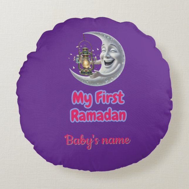 Min första RAMADAN Rund Kudde (Framsidan)