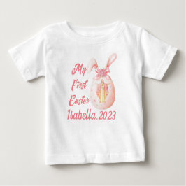 Min första Religiösa i Påsk Jesus Bunny Egg Girl T Shirt