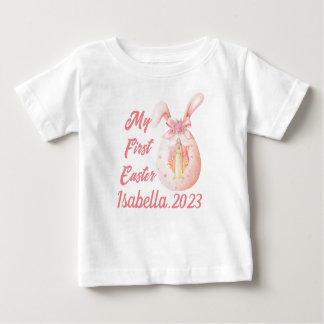 Min första Religiösa i Påsk Jesus Bunny Egg Girl T Shirt