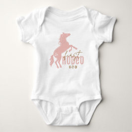 Min första rodeo Baby Bodysuit – Rosa västern 1:a T Shirt