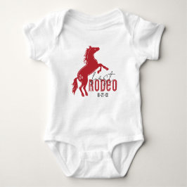 Min Första Rodeo Baby Bodysuit – Western 1-årsdag T Shirt