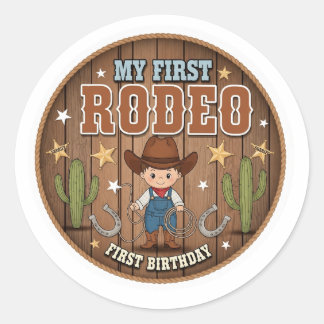 Min första Rodeo Baby Sticker Runt Klistermärke