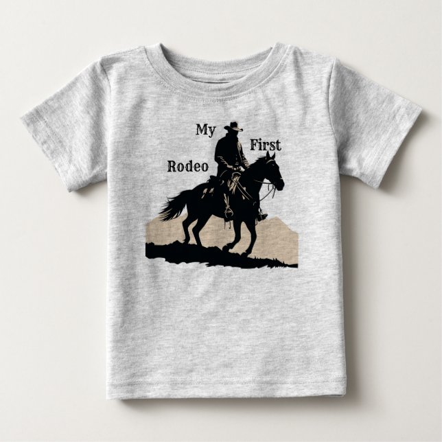 Min Första Rodeo 'Baby T-Shirt för Rodeo Födelseda (Framsida)