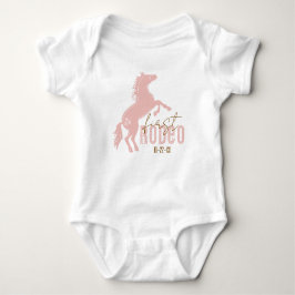 Min Första Rodeo Babyblus – Rosa Western 1:a födel T Shirt