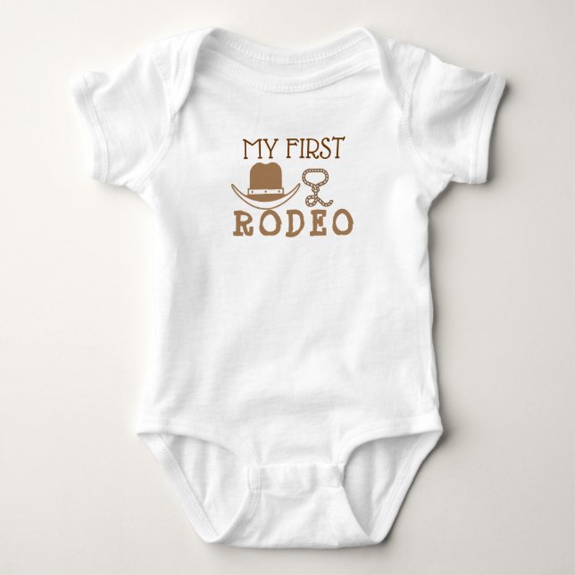 Min första Rodeo Birthday Boy 1st Cowboy Western T Shirt (Framsida)