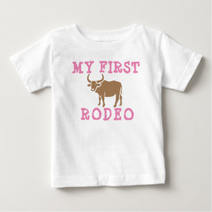 Min första rodeo Birthday Girl 1st Cowboy Western T Shirt
