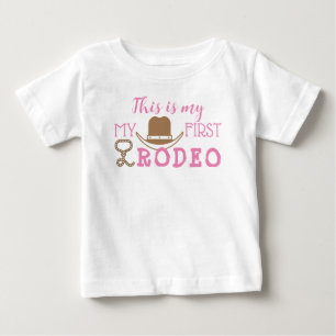 Min första rodeo Birthday Girl 1st Cowboy Western T Shirt