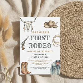 Min Första Rodeo Cowboy 1-årsdag Inbjudningar
