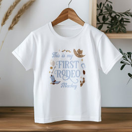 min första rodeo cowboy blå födelsedag t shirt