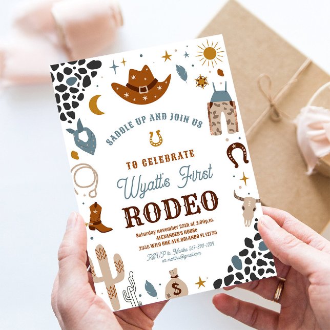 Min Första Rodeo Cowboy Födelsedags Ranch Inbjudan (Skapare uppladdad)