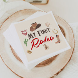 Min första Rodeo Cowboy första födelsedag Pappersservett