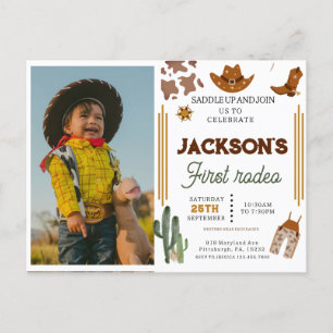 Min Första Rodeo Cowboy foto 1-årsdag Vykort