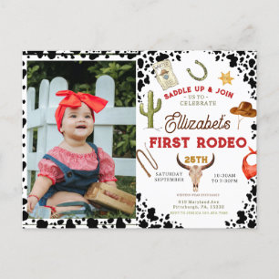 Min Första Rodeo Cowboy foto 1-årsdag Vykort