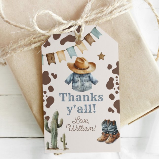 Min första Rodeo CowboyTack på födelsedagen Presentetikett (Skapare uppladdad)