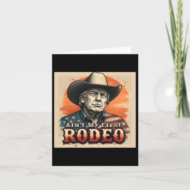 Min första Rodeo Shirt Western Cowboy Funny Tr Kort (Framsida)