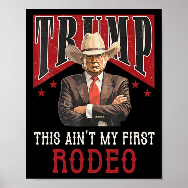 Min första Rodeo Shirt Western Cowboy Funny Tr Poster (Framsidan)