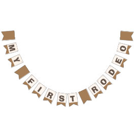 Min första rodeo Western Birthday Bunting Flaggor