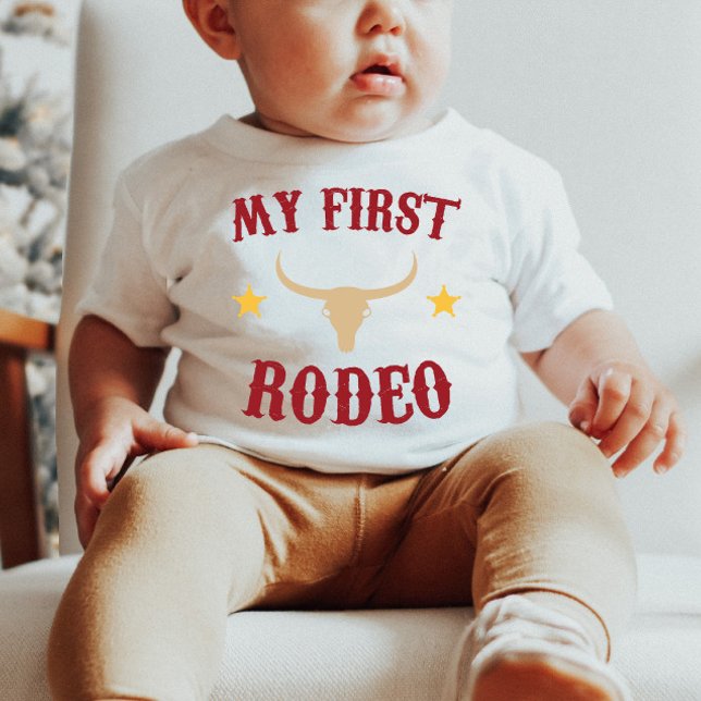 Min Första Rodeo Western Cowboy 1:a Födelsedag T Shirt (Skapare uppladdad)