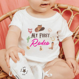 Min Första Rodeo Western Cowboy 1:a Första Födelse T Shirt