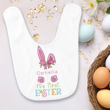 Min första Rosa Påsk Bunny Öron och Bow Girl