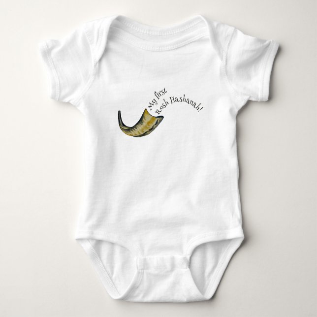 Min första Rosh Hashanah Shofar Baby Bodykostym T Shirt (Framsida)