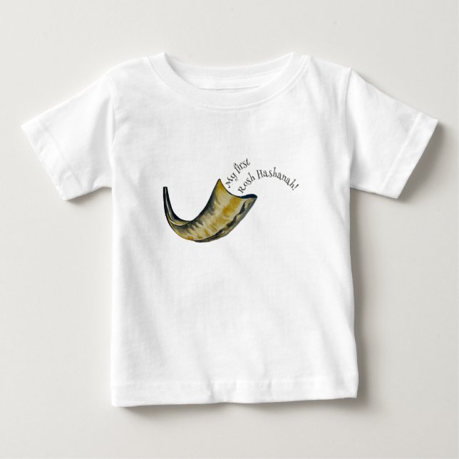 Min första Rosh Hashanah Shofar Baby Shirt T (Framsida)