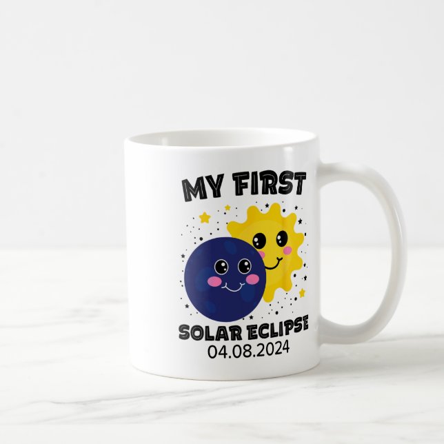 Min första Solar Eclipse Småbarn Boys Girls 2024 S Kaffemugg (Höger)