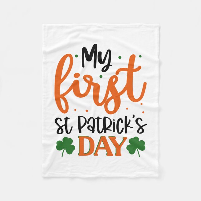 Min första ST Patrick S-dag Fleecefilt (Framsidan)