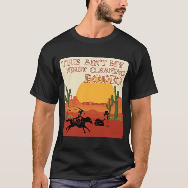 Min första Städning Rodeo Engelska Western T Shirt (Framsida)