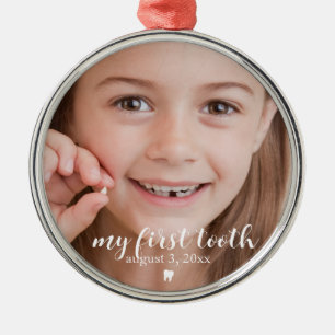 Min första tand   Tooth Loss Kid Keepsaké Julgransprydnad Metall