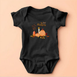Min första Thanksgiving Baby Bodykostym T Shirt