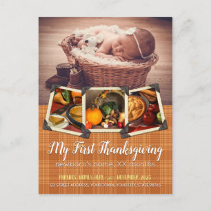 Min första Thanksgiving Baby-instagram höstfälla h Helg Vykort