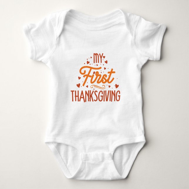 Min första Thanksgiving, baby, kroppsdräkt T Shirt (Framsida)