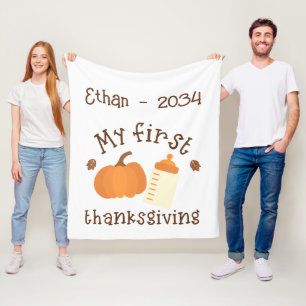 Min första Thanksgiving Baby - Personlig Keepsak Fleecefilt