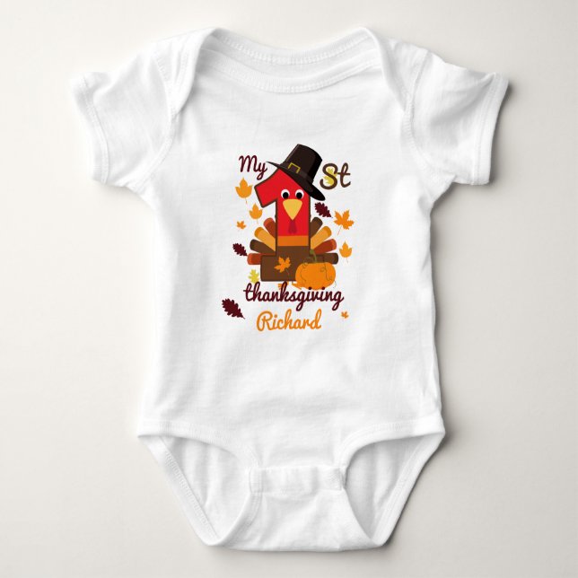Min första thanksgiving Bodykostym T Shirt (Framsida)
