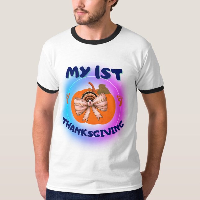 Min första Thanksgiving - Coquette-kalkon på T Shirt (Framsida)