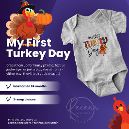 "Min Första Thanksgiving-dagen" Thanksgiving Baby- T Shirt