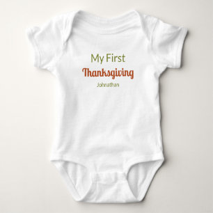 Min Första Thanksgiving Höstfärger & Namn T Shirt