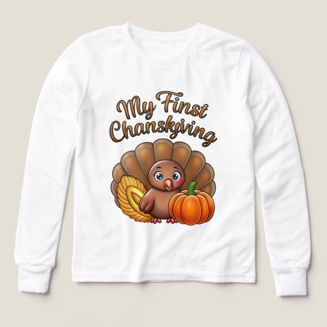 Min Första Thanksgiving Kalkon Tröja (Design framsida)