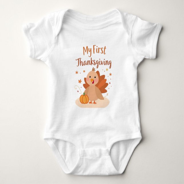 Min första Thanksgiving-kalvkombination T Shirt (Framsida)