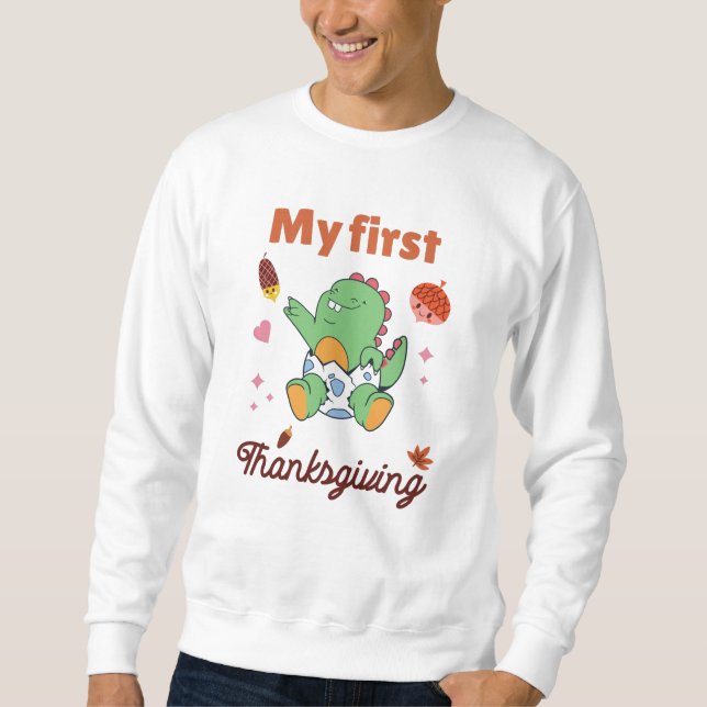 Min första Thanksgiving Lång Ärmad Tröja (Framsida)