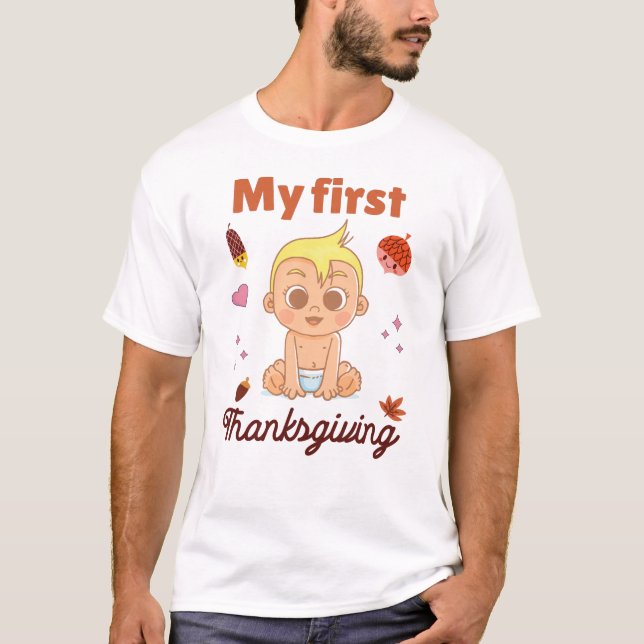 Min första Thanksgiving T Shirt (Framsida)