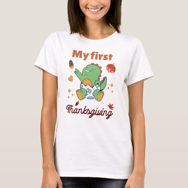 Min första Thanksgiving T Shirt (Framsida)